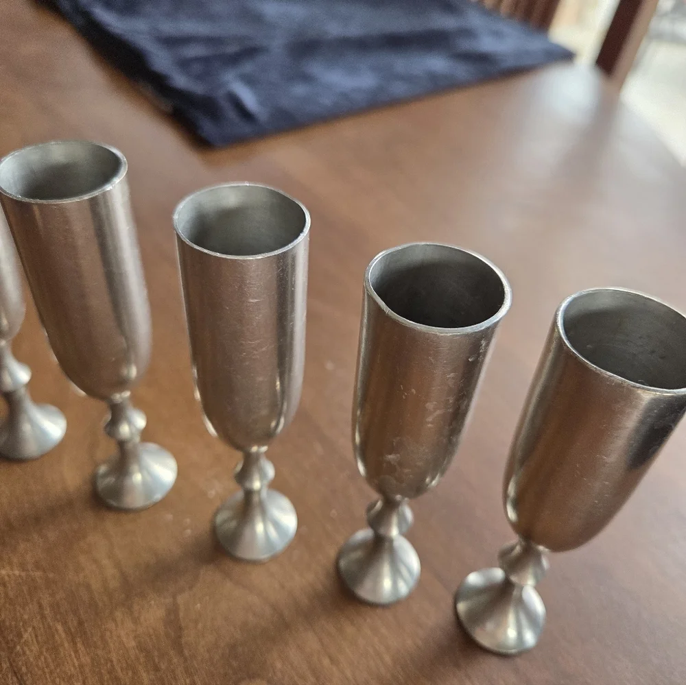 Vintage Metawa Holland Pewter Cordial Cups Set Of 6